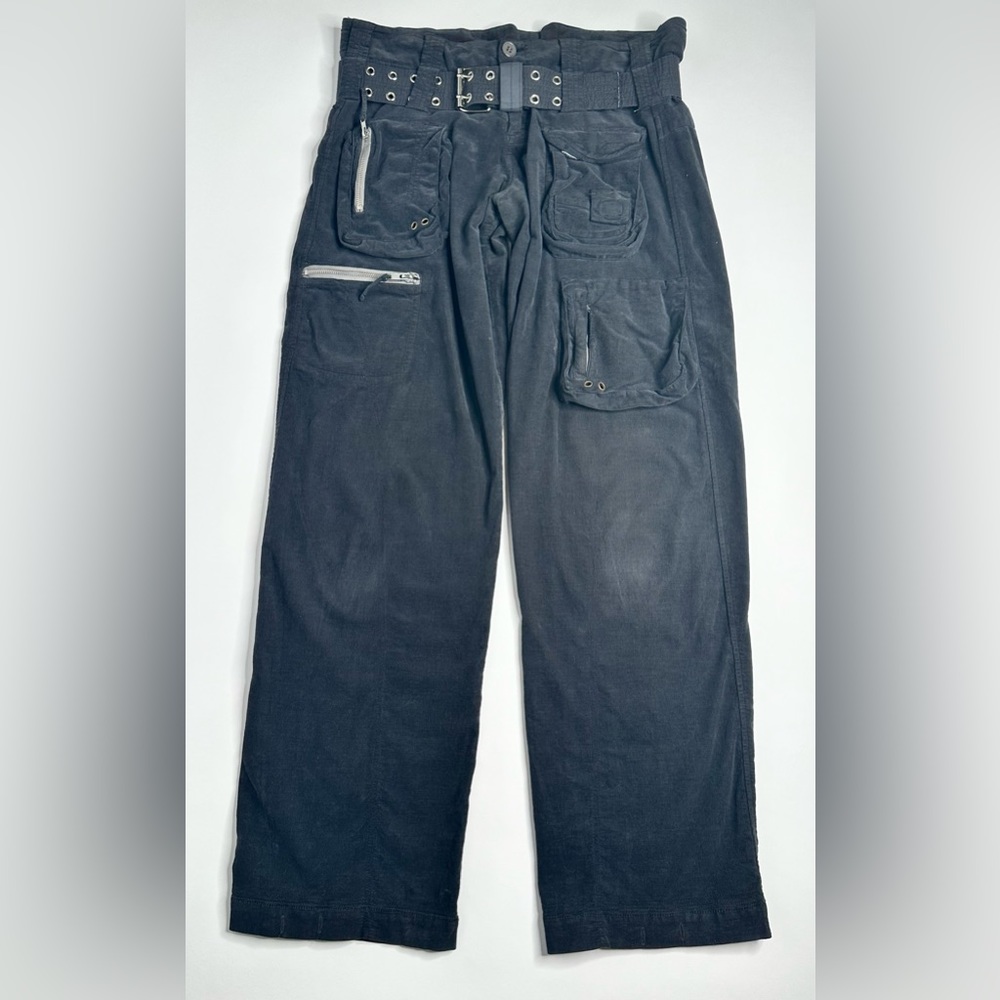 Pete & Greta Cargo Pants Womens 4 Black Utility Belted Johnny Was Y2K